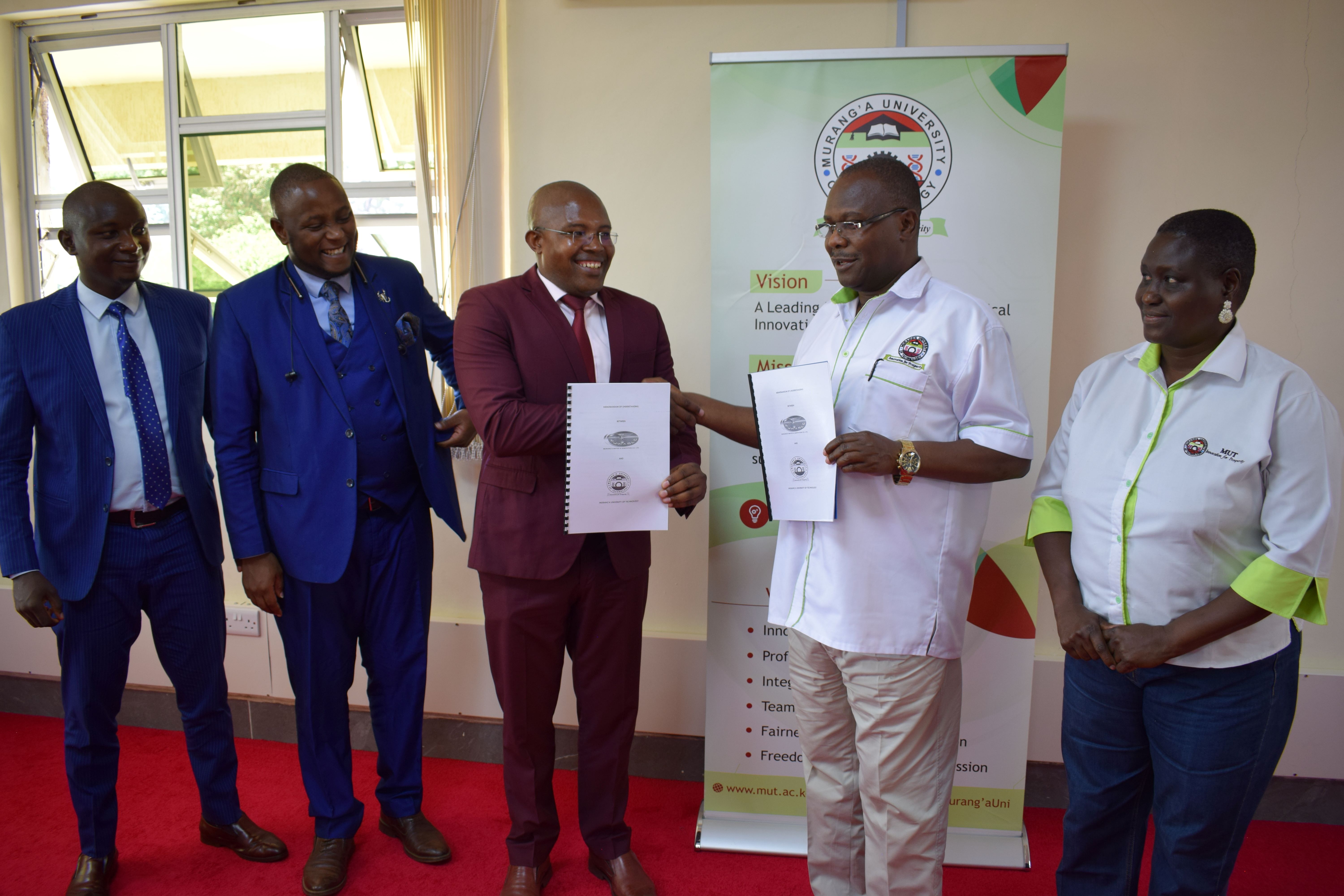 Contract signing between MUWASCO and Murang'a University